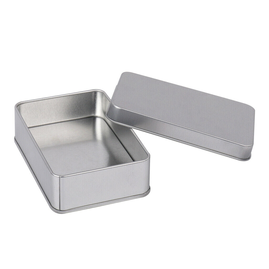 3x Rectangle Small Metal Tin Storage Box Case For Badge Money Coin Candy Key