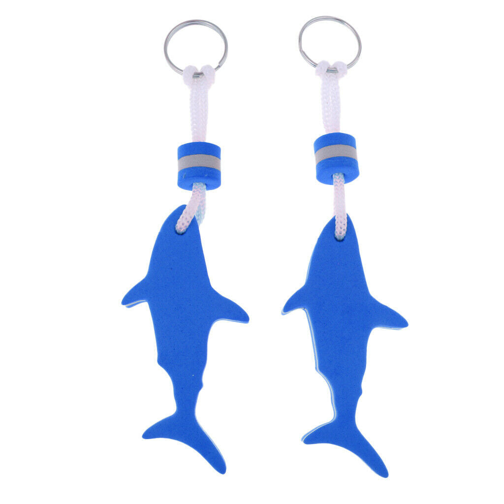 Pack 4 Shark Floating Keychain Keyring Water Buoyant Key Holder for Beach Swim