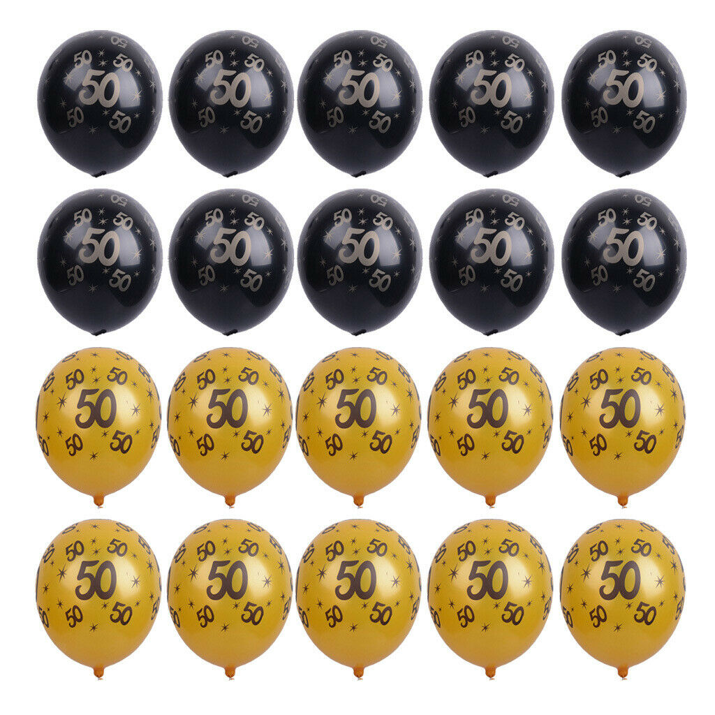 Pack of 40 X 12" Pearlised Latex Balloons Featuring Stars And Number Prints