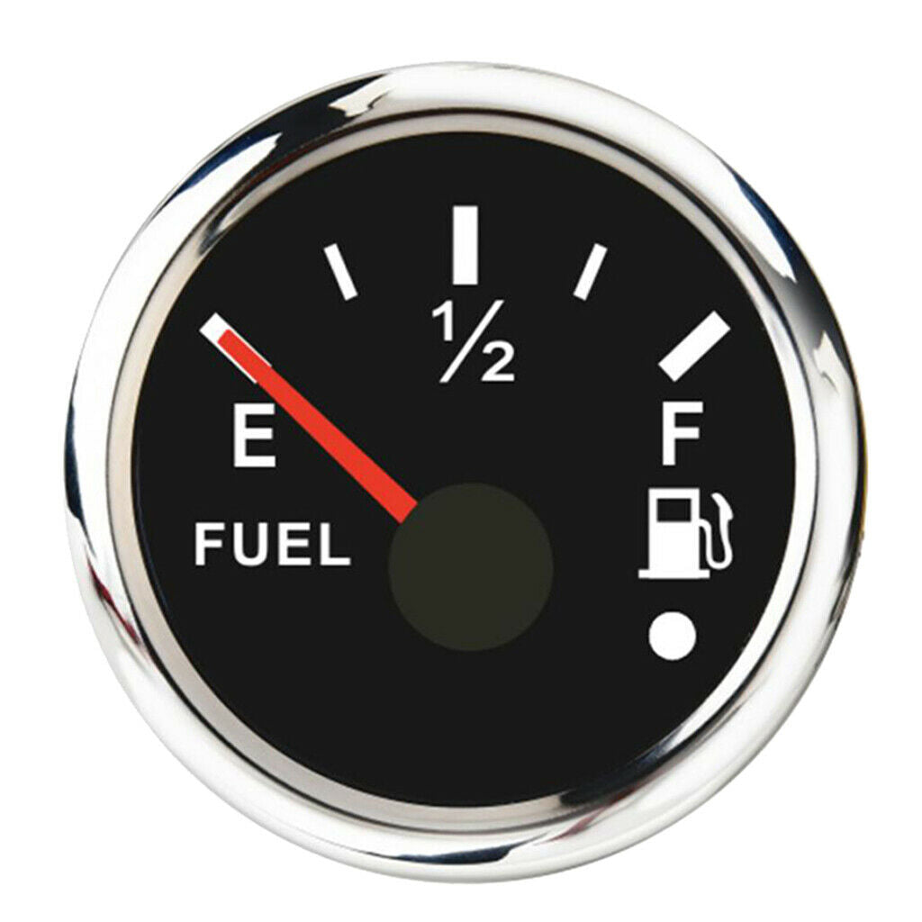 Fuel Level Gauge Meter Boat Yacht Waterproof Protection Black 52mm 2" 9-32V