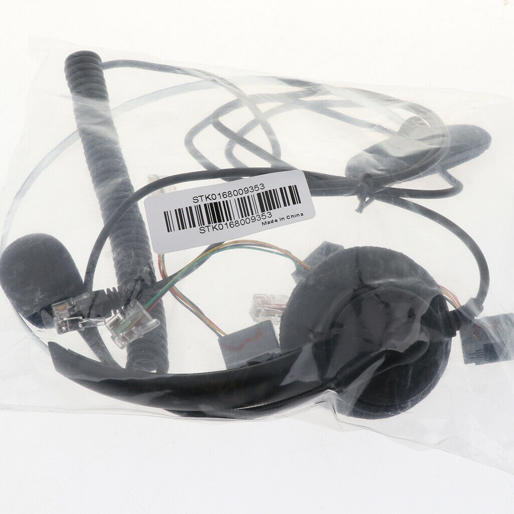 Prettyia 2 Pack RJ9 Plug Wired Call Center Headset Noise Canceling Telephone