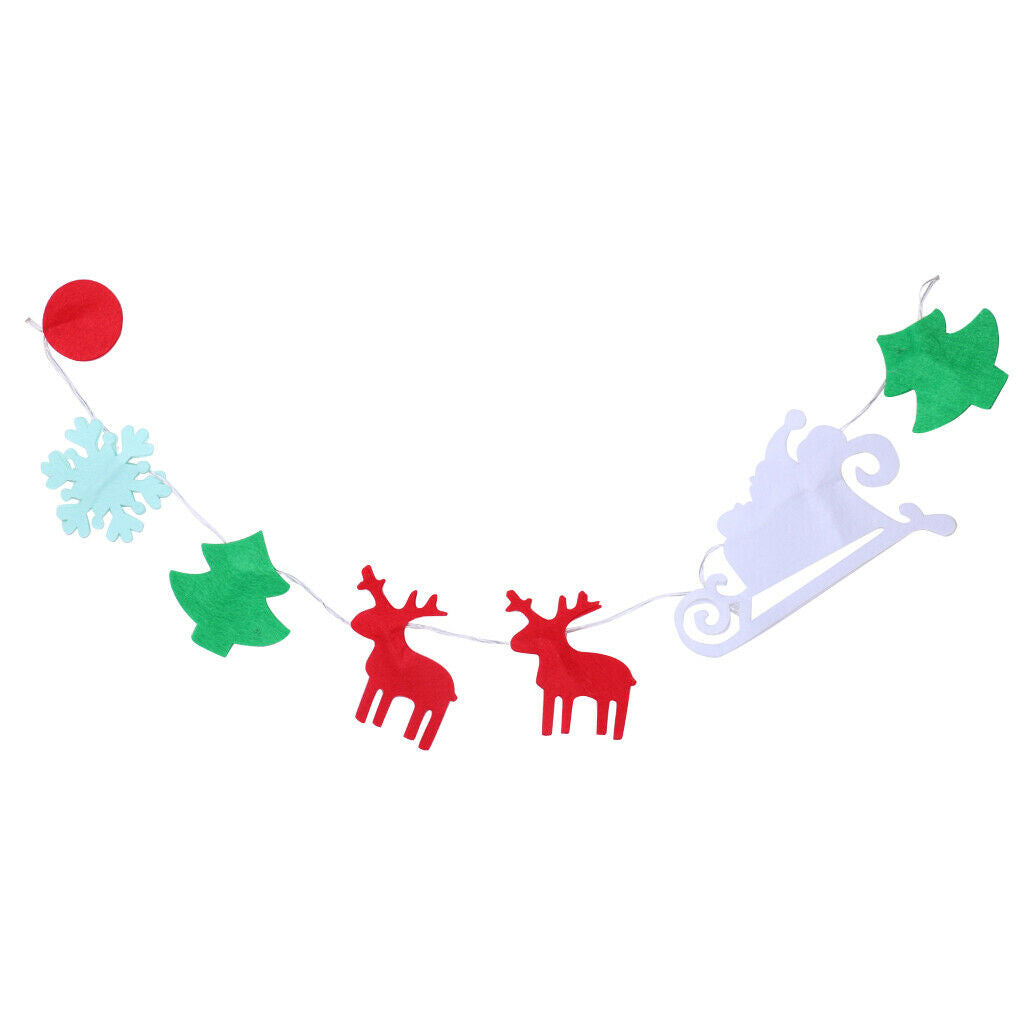 Felt Christmas Tree Snowflake Hanging Led String Light Xmas Party Decor