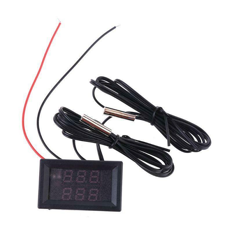 Dual Display Digital Thermometer Red+Blue Temperature Sensor Tester NTC Metal