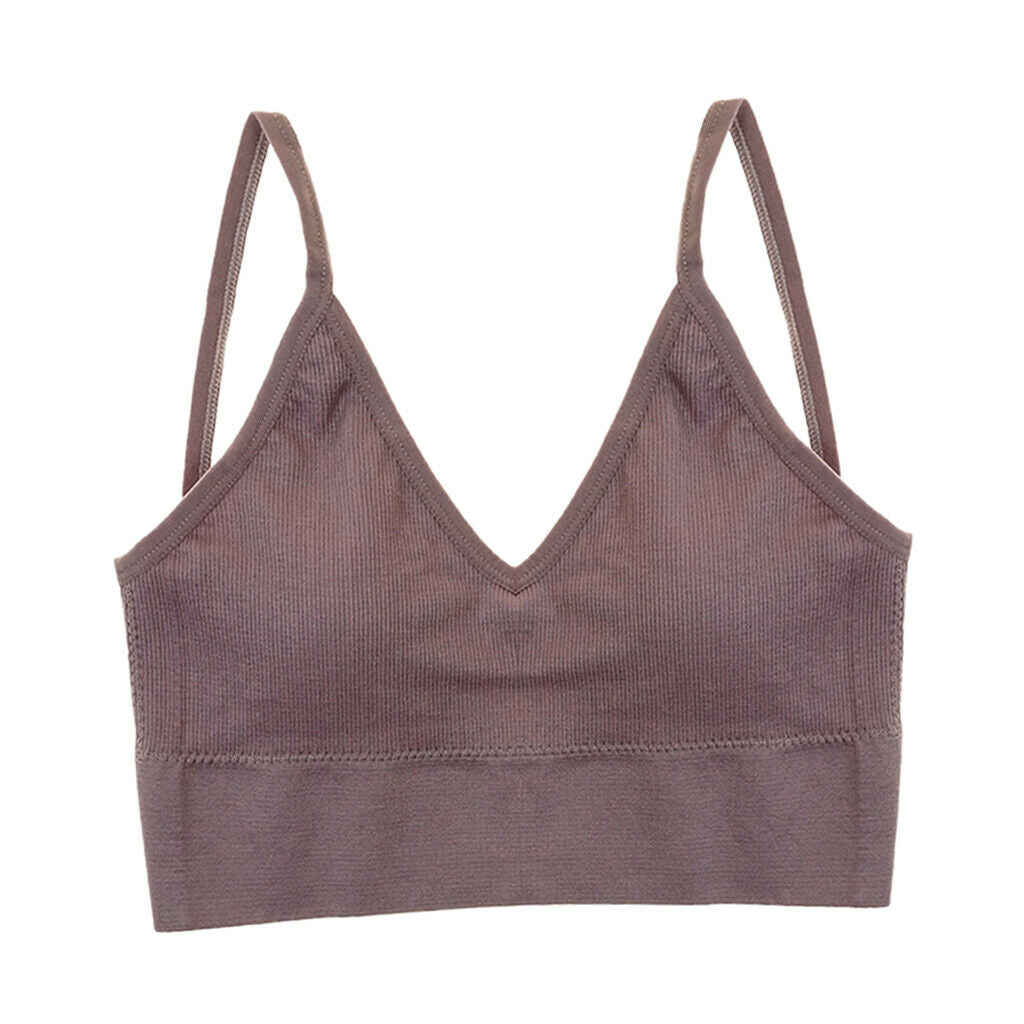 3pcs Women's Sexy V Neck Padded Bralette Spaghetti Straps Vest Sport Bra
