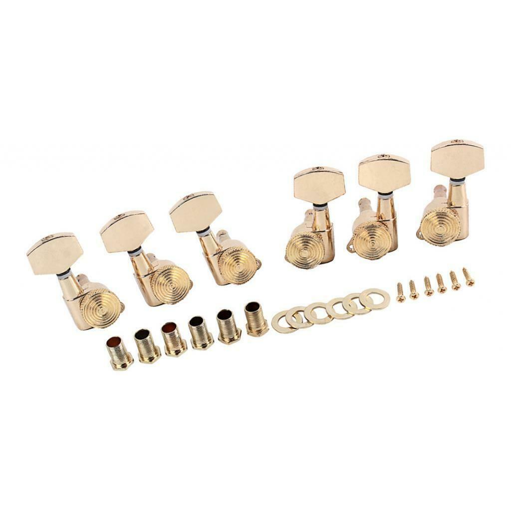 6Pieces Guitar String Tuning Pegs 3R3L for Acoustic Guitar Parts Golden