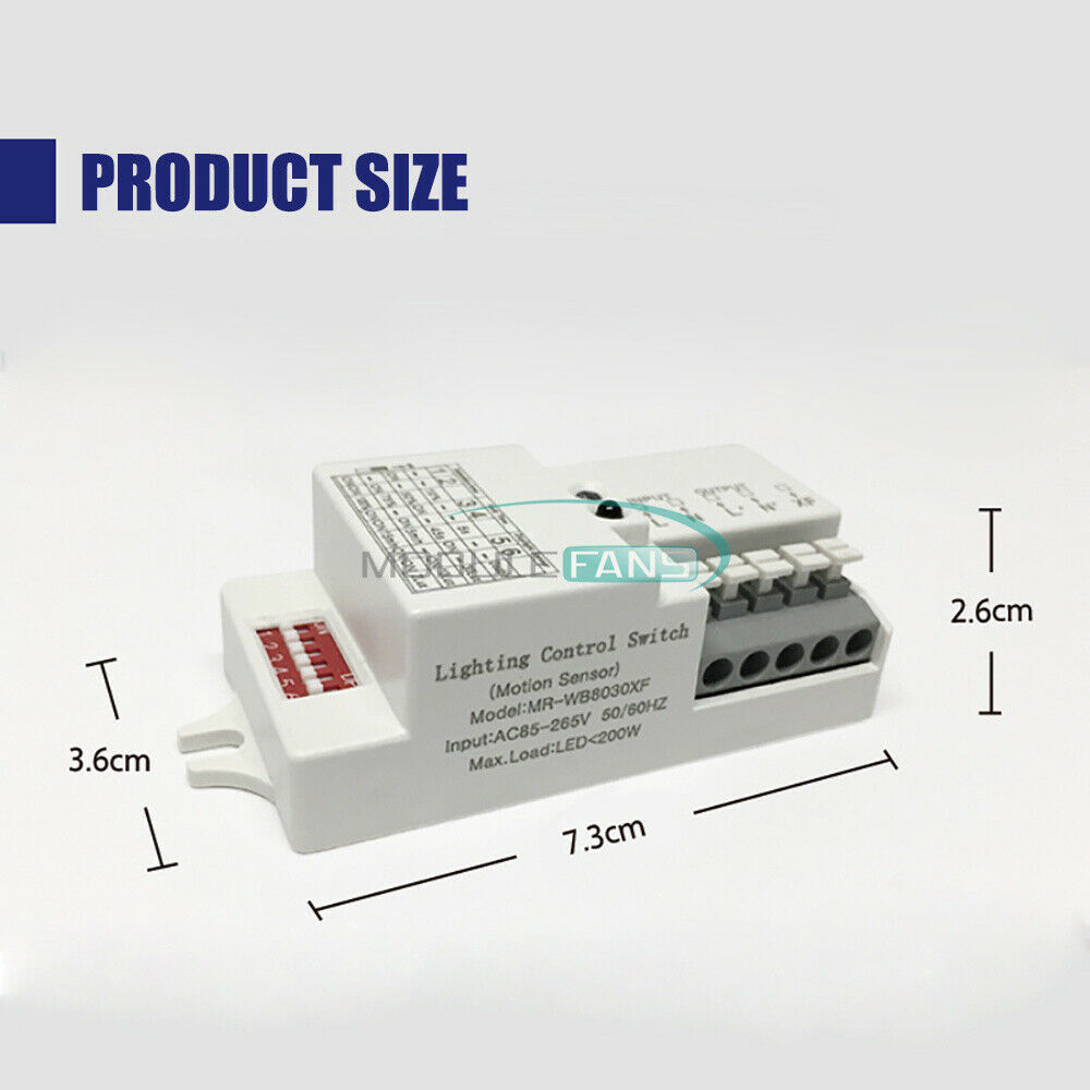 110-220V Switch Body Motion Detector Microwave Radar Delay Sensor for LED Light