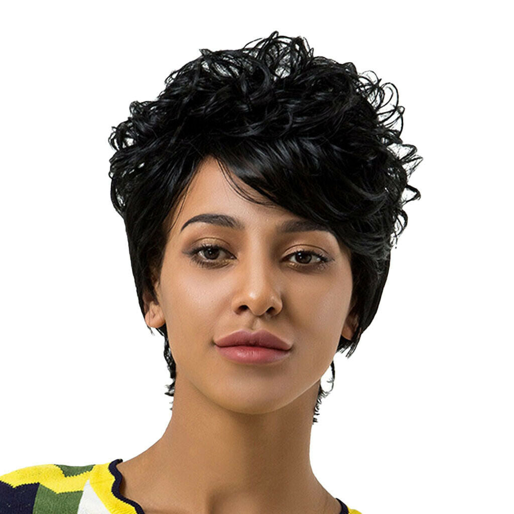 Short Afro Curly Wigs Synthetic Short kinky Wigs for Women Black Tight Curly