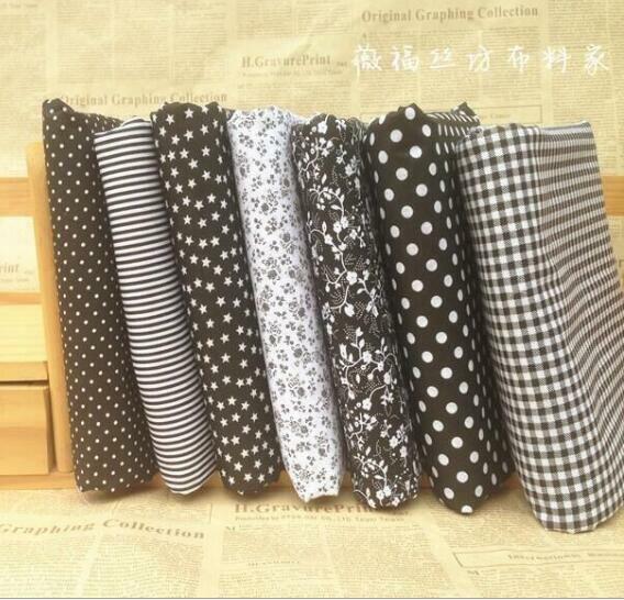 Black Craft 7 Assorted Pre Cut Charm 10" Squares Quilt DIY Cotton Fabric