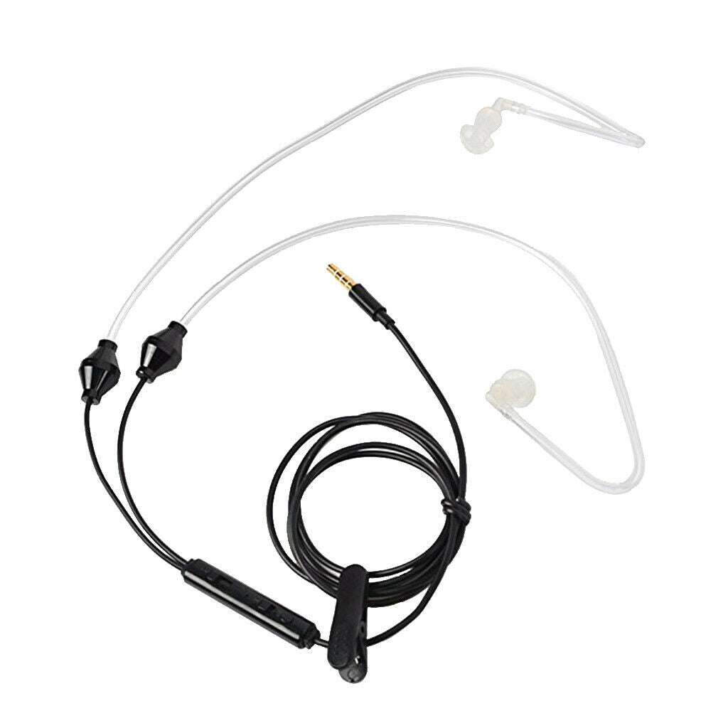 3.5mm Stereo Air Tube Wired Headphone Anti Radiation Headset for
