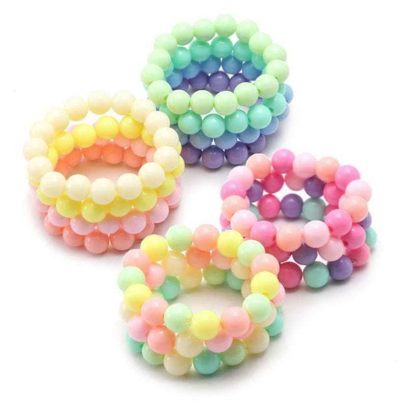 Candy Color Beaded Children's Bracelet Colorful Round Bead Cartoon Jewelry