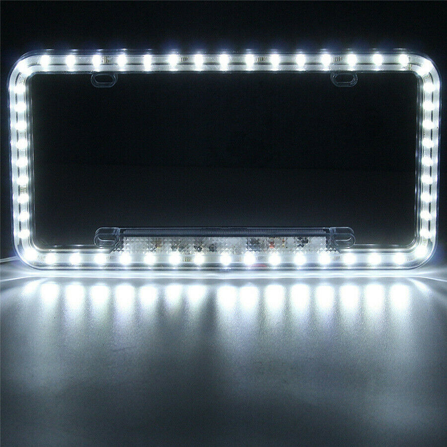 12V 54 LED White Lighting License Plate Frame Kit For Car Front Rear Bumper