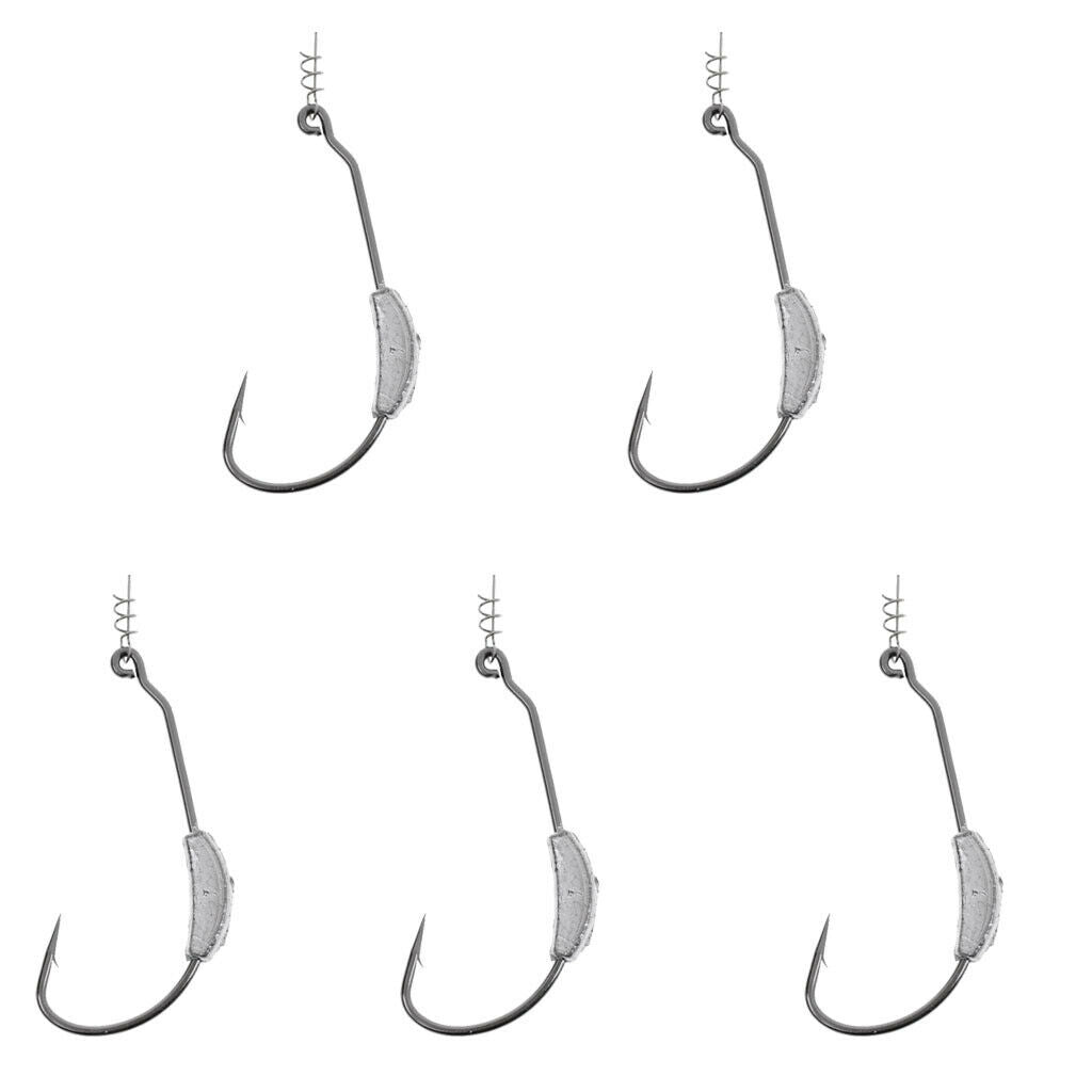 5Pcs High-carbon Steel Weighted Swimbait Hook Fishhook with   7g