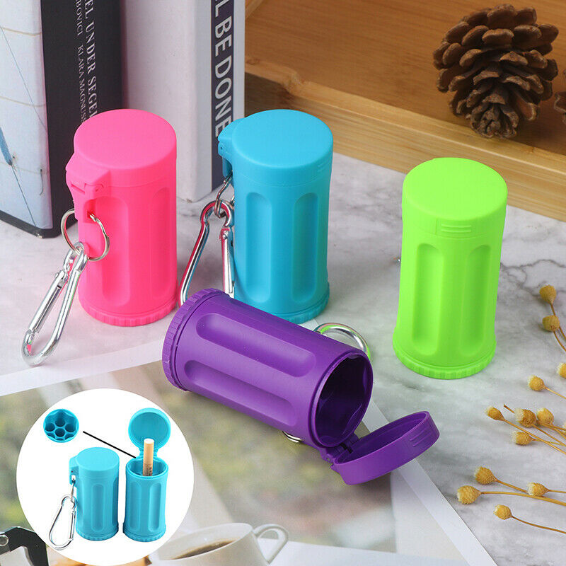 Universal Mini Ashtray 7 Holes Pocket Ashtray with Cover Key Chain Access.l8