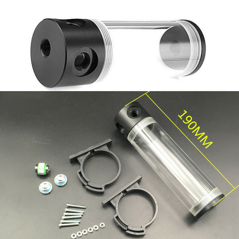 Acrylic Cylinder Reservoir Water Tank G1/4 Screw 50mm x 190mm PC Liquid Cooling