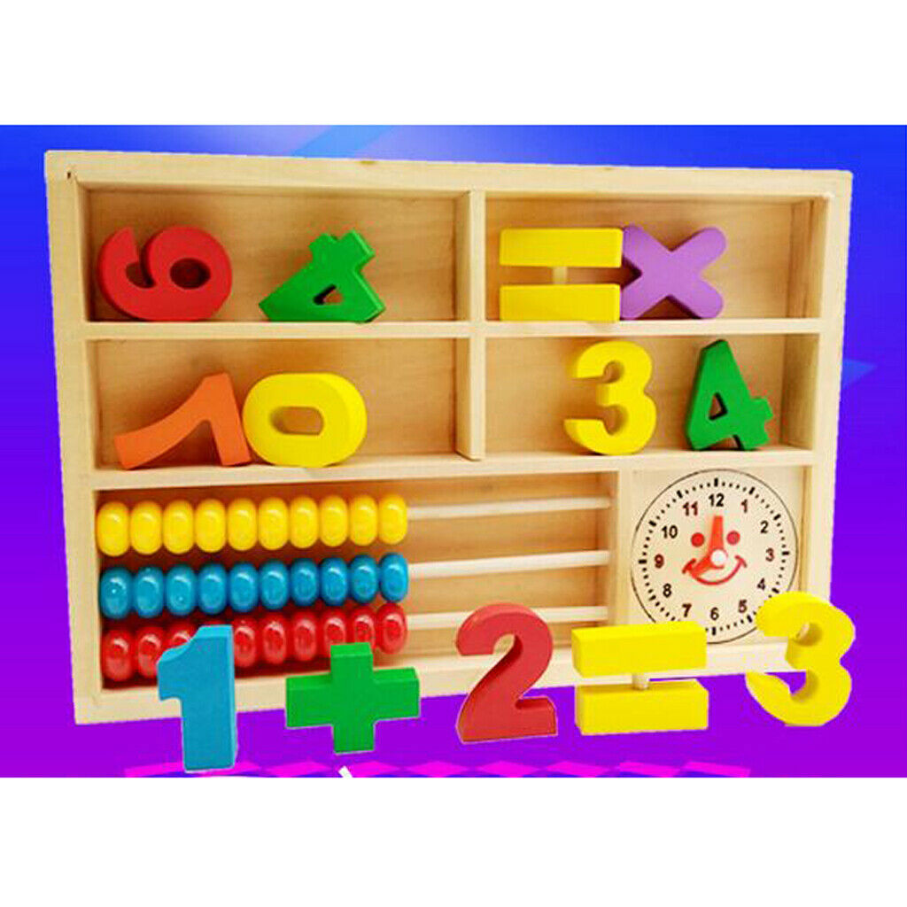Wood Blocks Puzzle Board Set Toddler Preschool Kids Toys for Number Counting,