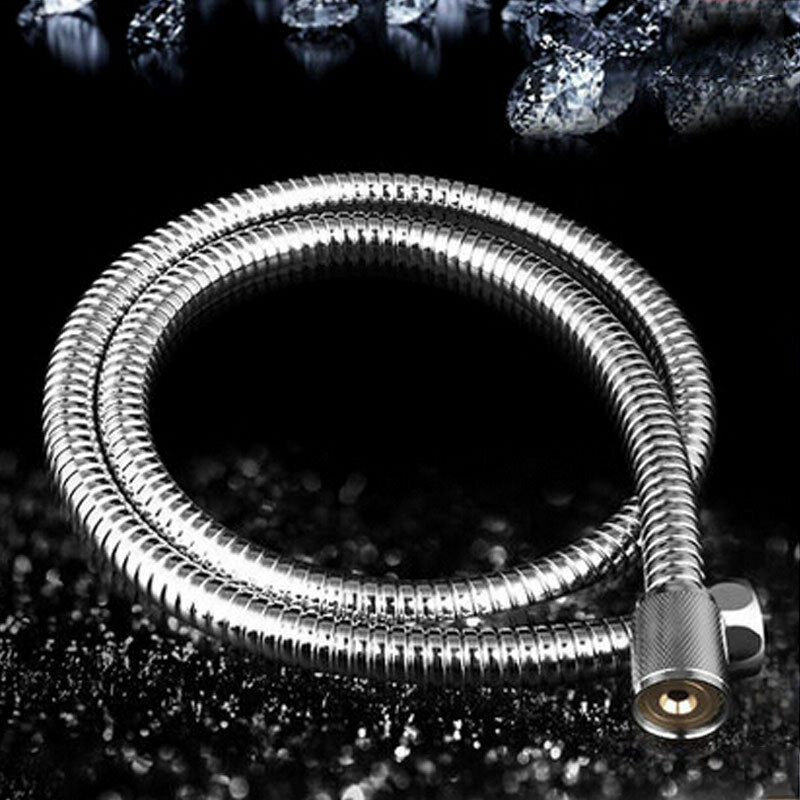 2m Long Stainless Steel Shower Head Hose Handheld For Bathroom Flexible Tube