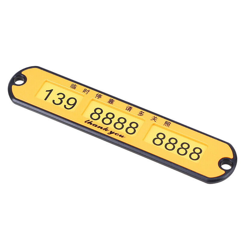 Car Temporary Parking Card Phone Number Notification Plate Suction Tool Orange