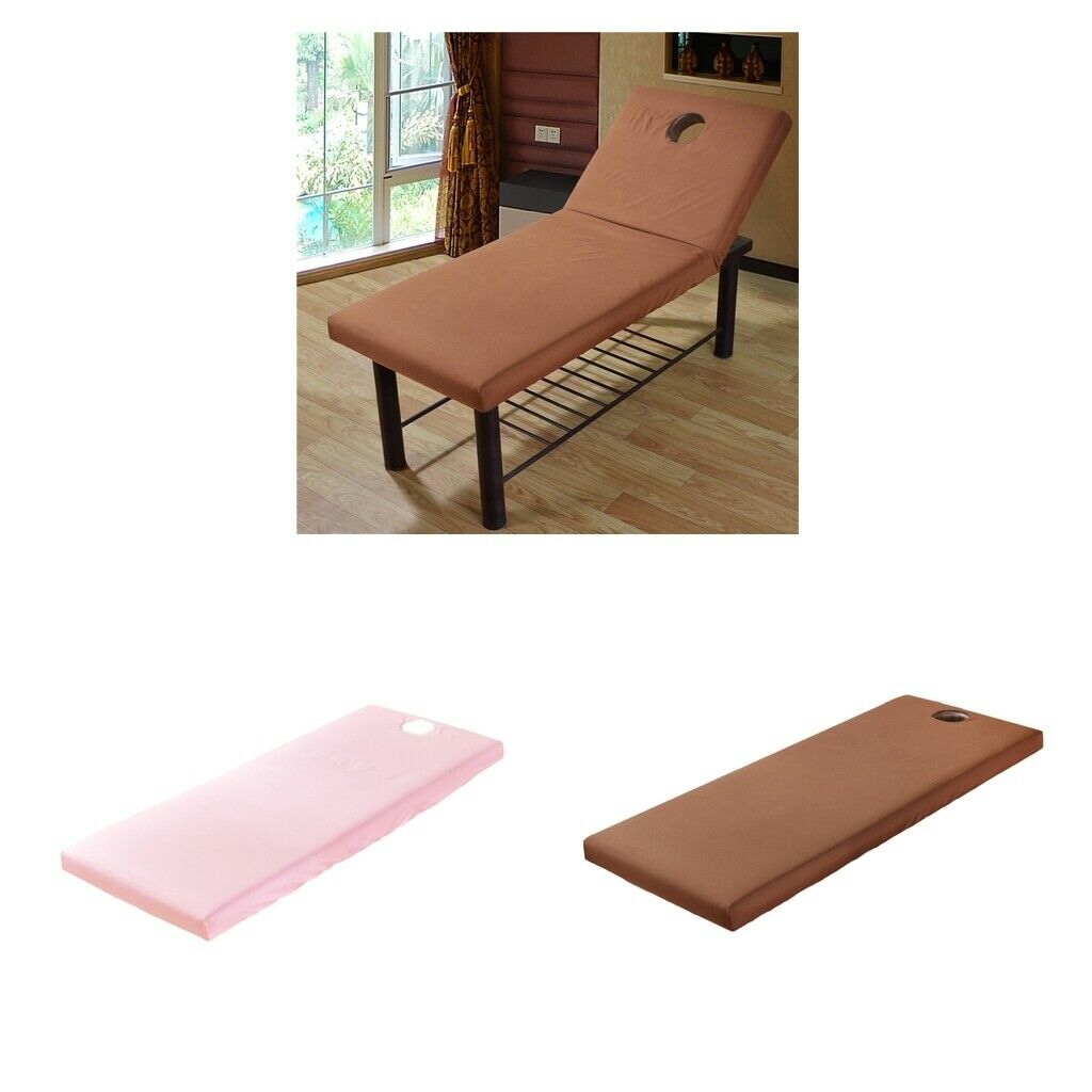 Brushed Cotton Beauty Massage Table Cover Bed Sheet 31x75inch Coffee/Pink