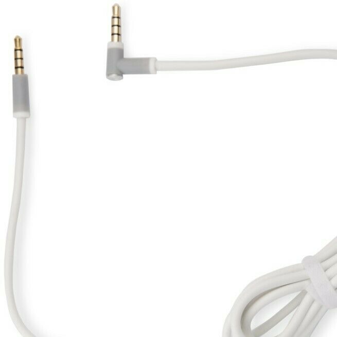White Audio Cable for Beats by Dre Solo2 Headphones w Microphone Wireless HD Aux