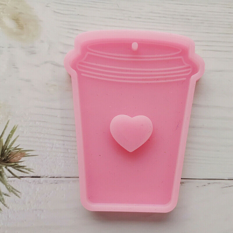 Shiny Glossy Coffee Cup Making Craft Keychain Polymer Clay Mould Mold ResinFCA