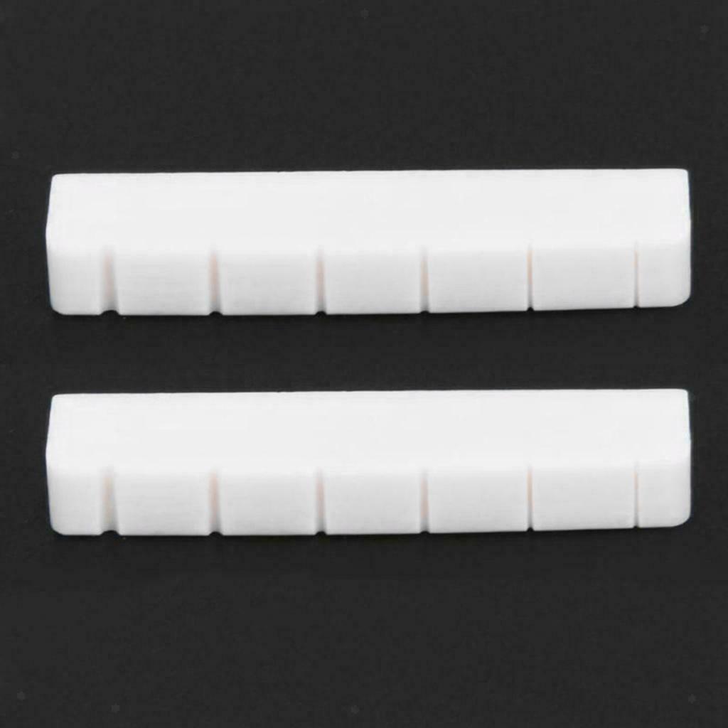 2 Pieces Electric Guitar Bone Nuts 6-String Slotted 43mm X 6mm X 8.5mm