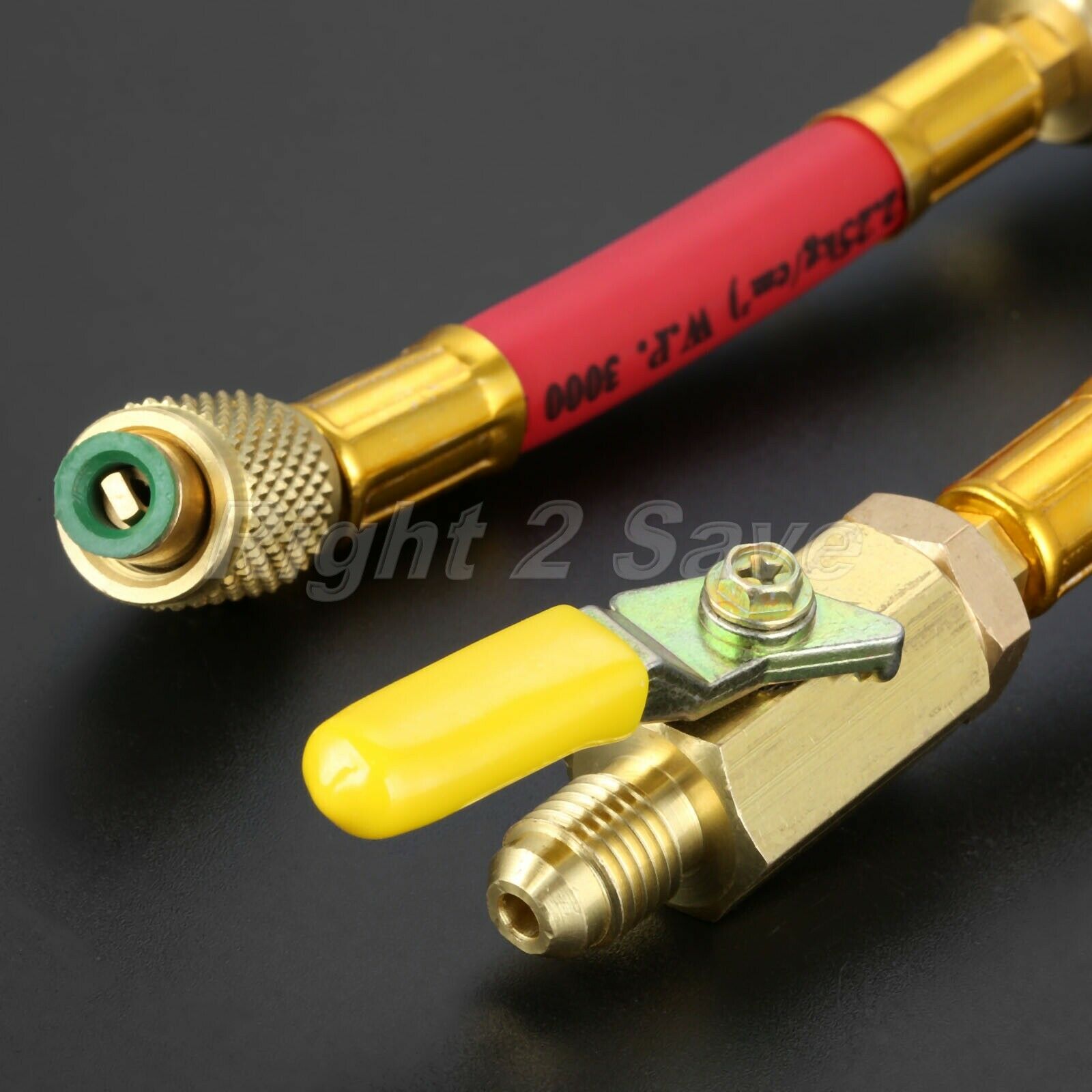 3X 1/4" SAE R134A Refrigerant HVAC AC Charging Hoses with Ball 7" Valve