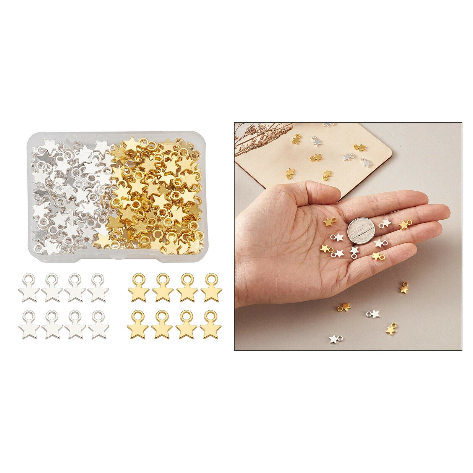 160x Zinc Alloy Mixed Star Pendant Charms DIY Jewelry Necklace Making Crafts