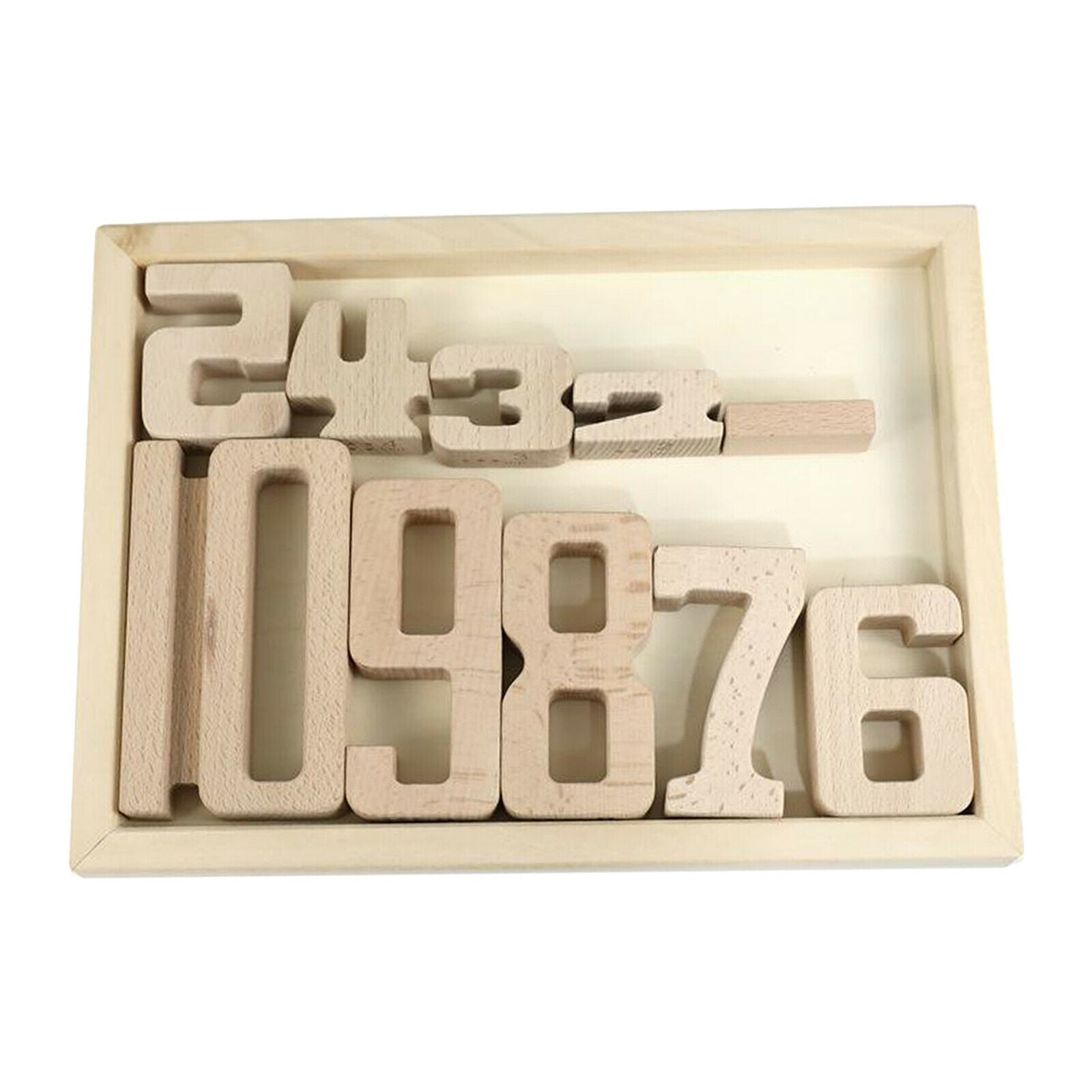 Wooden Montessori Math Building Blocks 1-10 Number Block Toys with Tray Holder