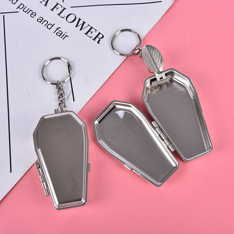 Ashtray Ash Coffins Tabut Shape Portable Ashtray Metal Keychain With ButtonBDDD
