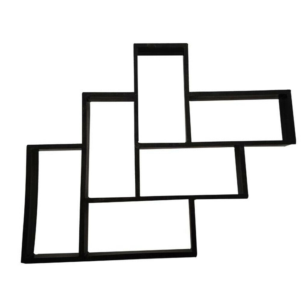 Garden Path Paving Pavement Mold DIY Step Stone Walkway Maker Mould Black