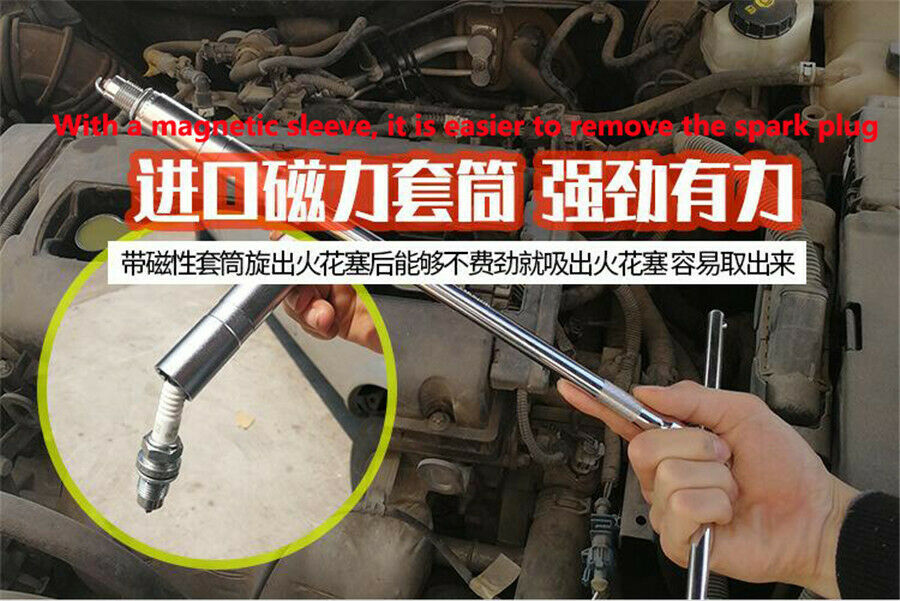 65mm High Strength Magnetic Spark Plug Socket Wrench 3/8 14MM Spark Plug Socket
