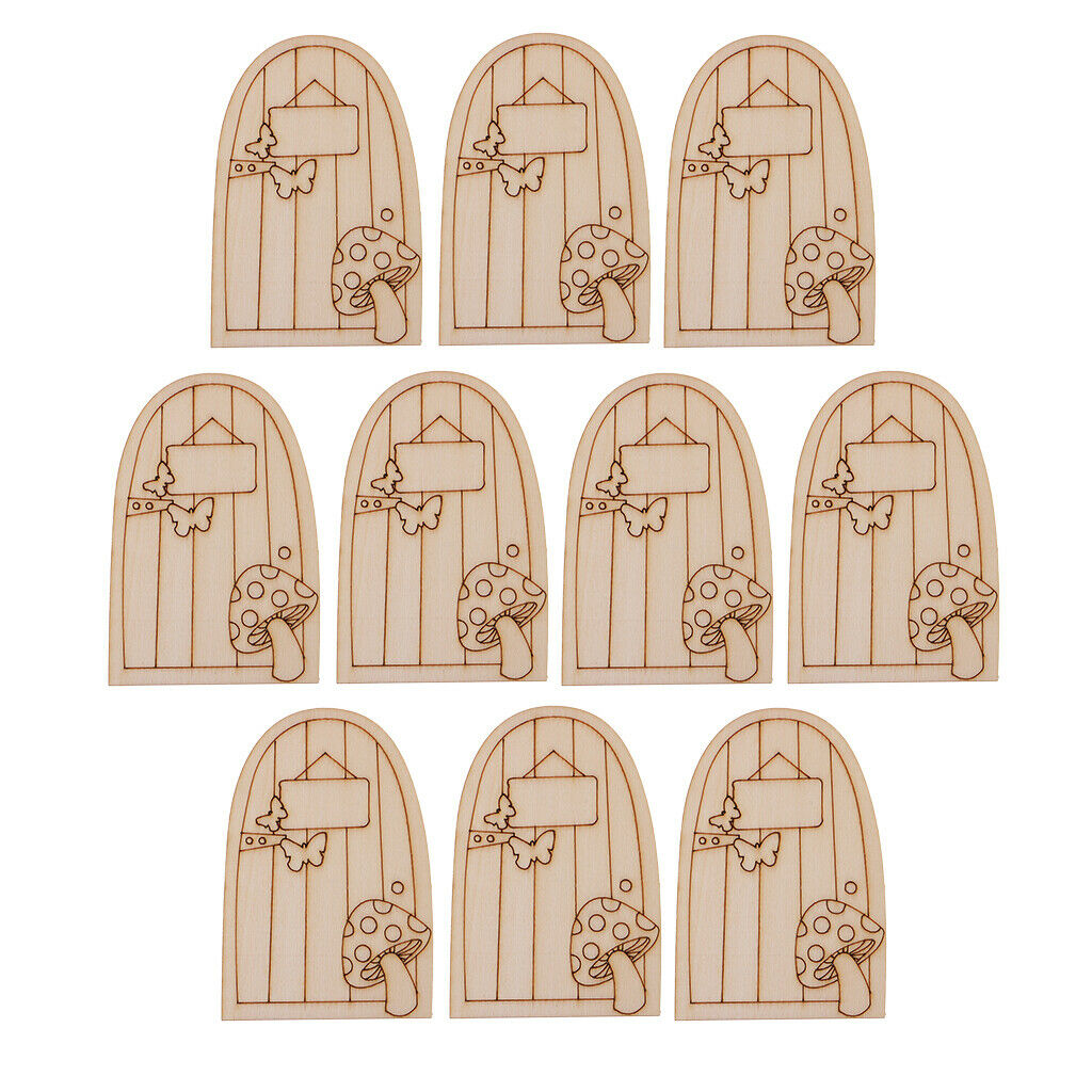 20pcs Magical Fairy Door Garden House Wooden Plaque Mini Sign