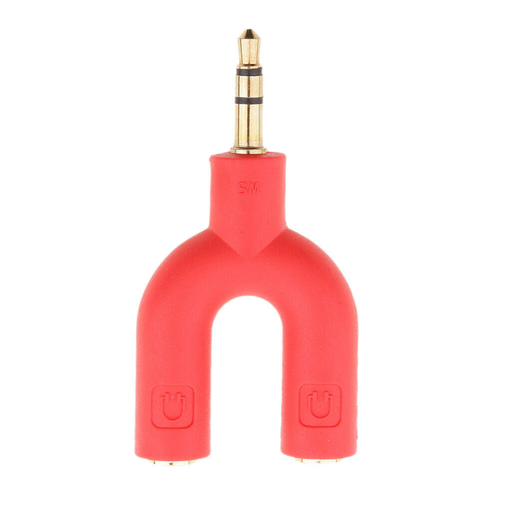 2 Sets 3.5mm Headphones Double Jack Male to 2 Female Splitter Adapter Black with