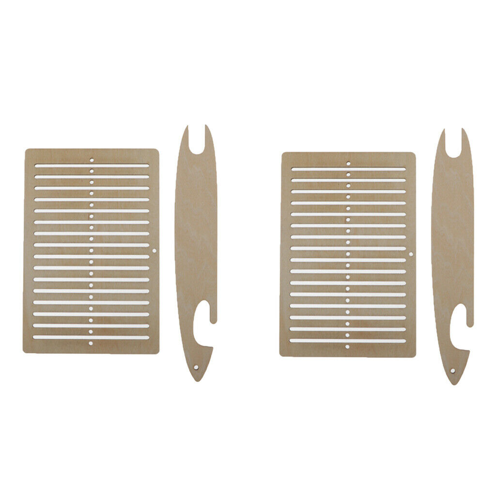 2Set Mini Weaving Looms Lab Knitting Sewing Wood Needles Comb Arts & Crafts