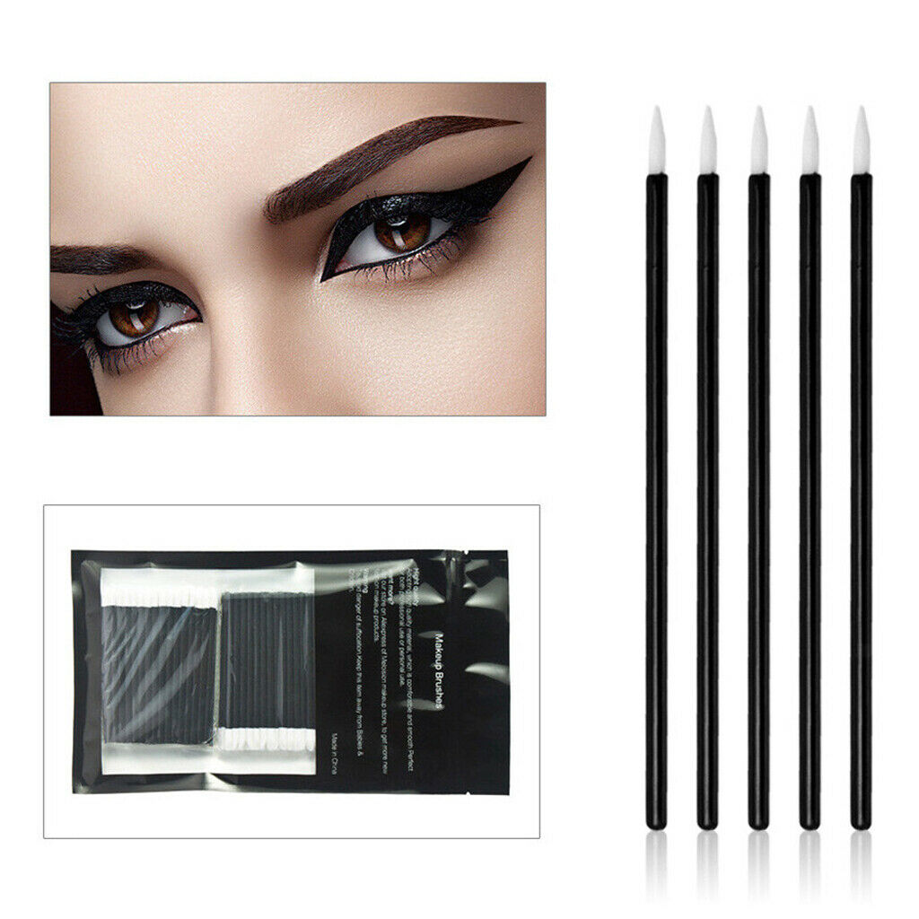 150Pcs Disposable Eyelash Mascara Wands Lip Eyeliner Makeup Brush Kit Black