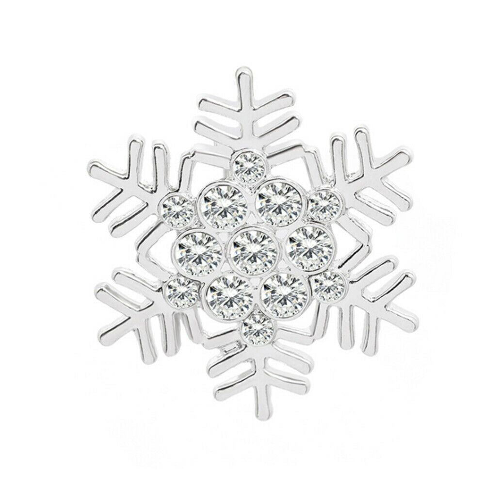Christmas Snowman Brooches Rhinestone Xmas Snowflake Brooch Gift Fashion Jewelry