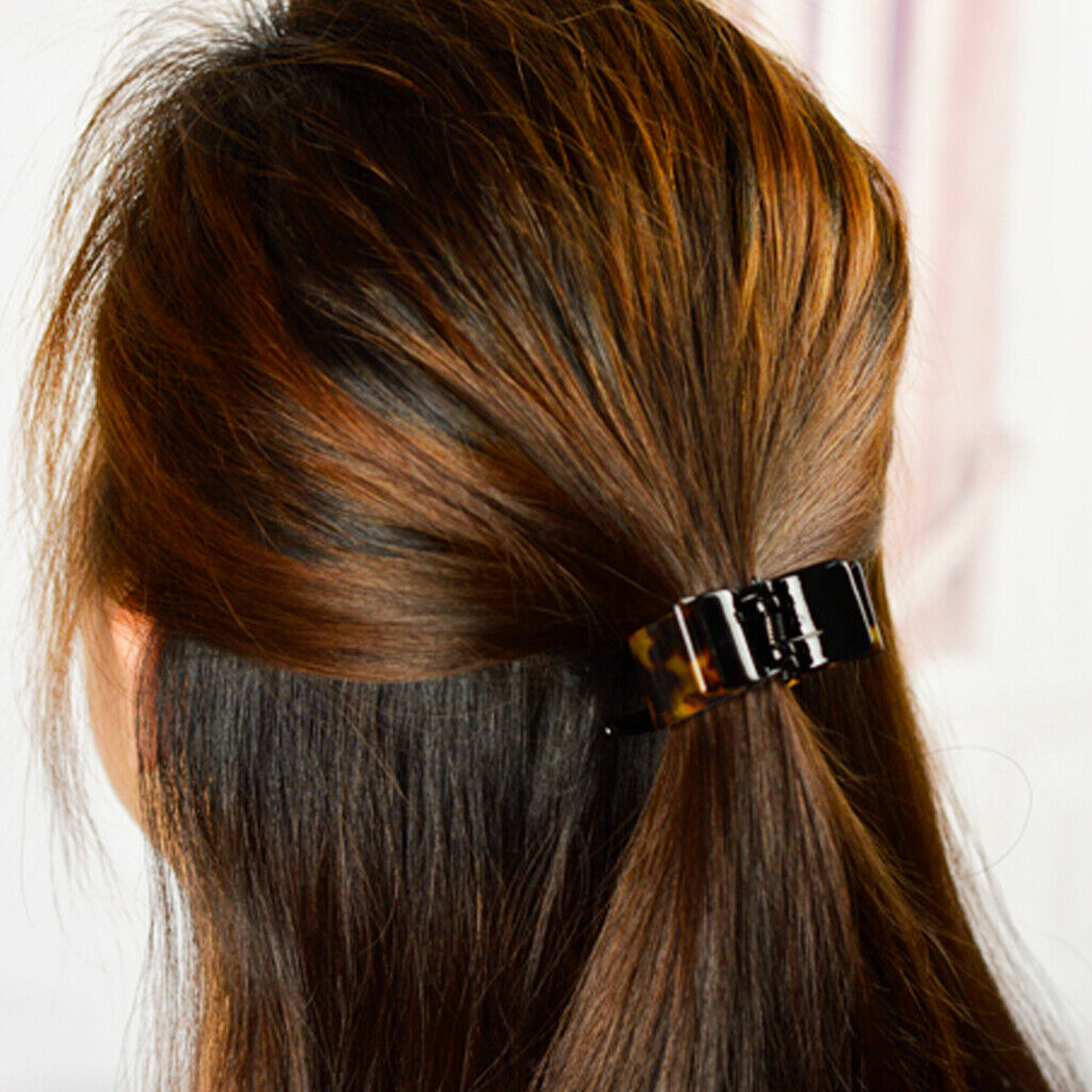 Women Leopard Barrette Barrettes Leopard Acetate Headwear Light Brown