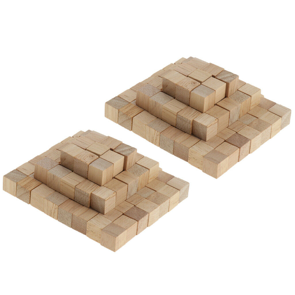 Set of 200 Early  Natural Square Cubes Bricks Math Starter