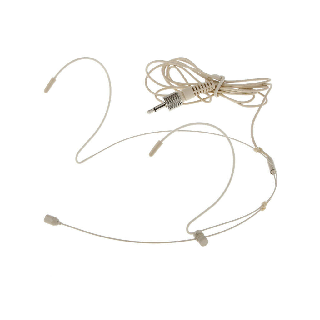 Mini 3.5mm Plug Wired Microphone White Headworn Head-Mounted MIC