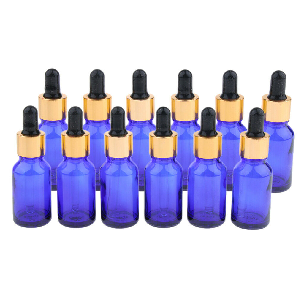 12x Portable Refillable Liquid Dropper Bottles Empty Essential Oil Container