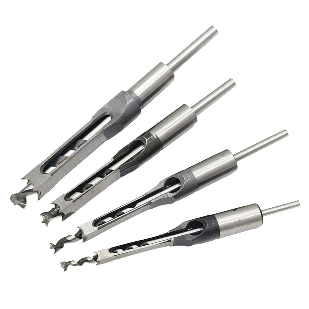 4pcs Square Drill Bits Chisel Drill Bits Woodworking DIY Engraving Tools