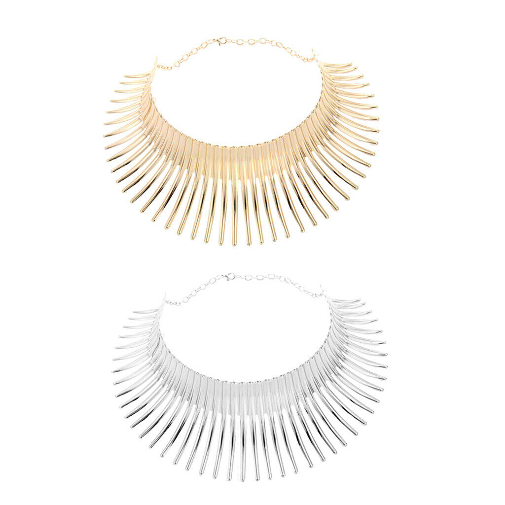 2x Fashion Metal African Style Statement Necklace Chunky Choker Necklace
