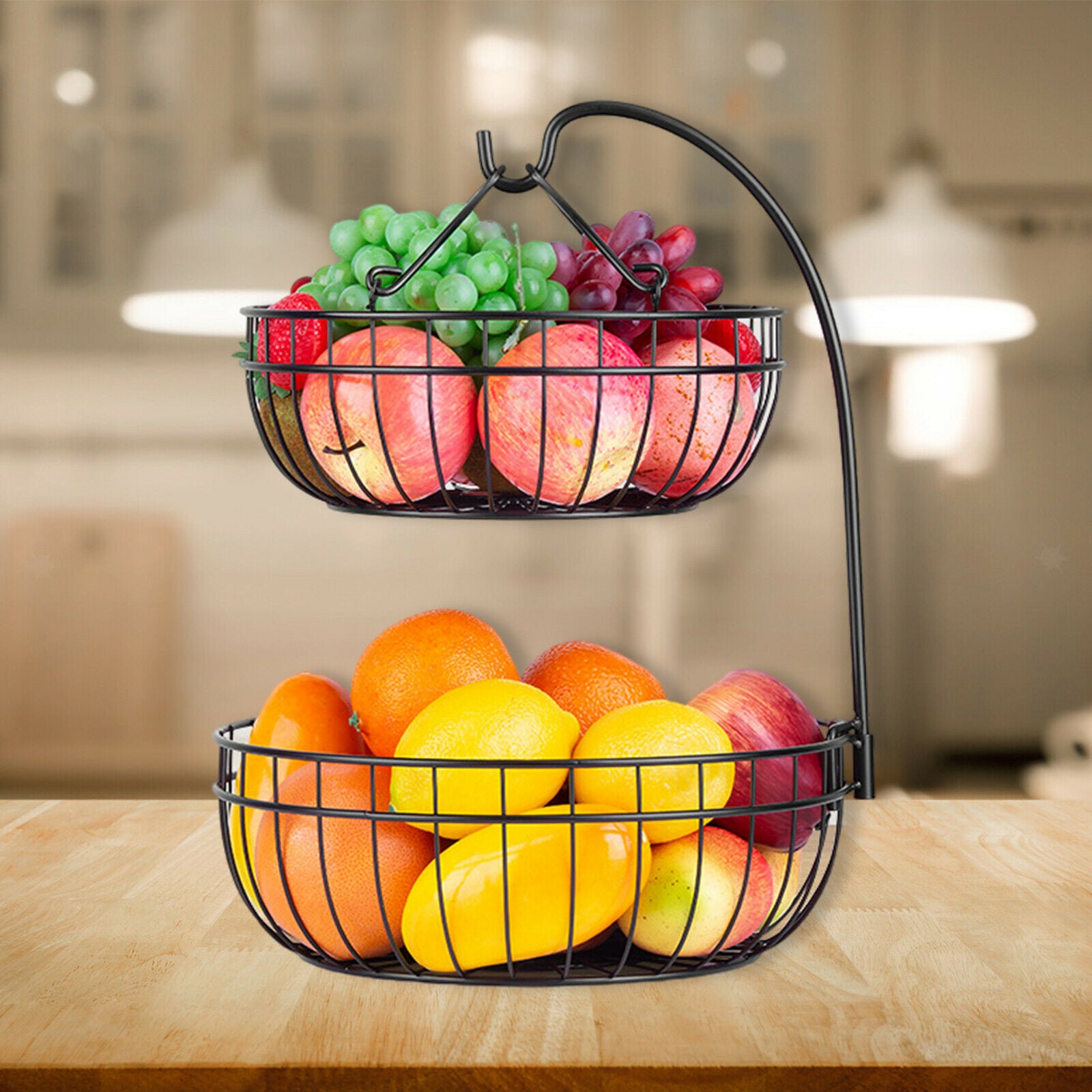 Countertop Fruit Storage Basket Rack for Vegetables Kitchen Restaurant Table