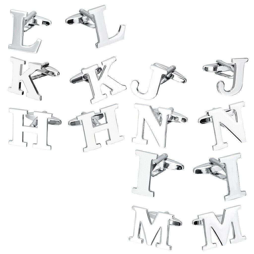 Men's Cuff Links Initial Personalized Capital Alphabet Letters Cufflinks N