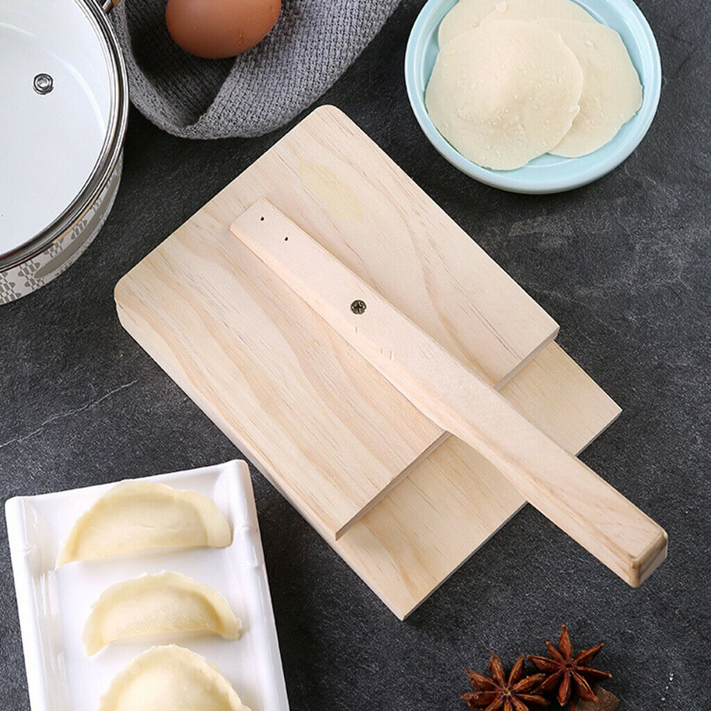 Wooden Dough Press Manual Dumpling Presser Gyoza Maker Baking Pressing Tool