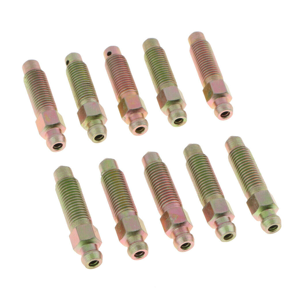 10 Kits Universal Car Motorcycle M8*1mm Brake Bleeder Screws