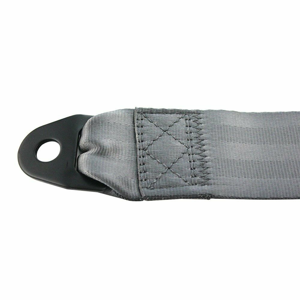 1pc 2-Point Harness Safety Belt Airplane Adjustable Seat Belt Lap Strap Grey