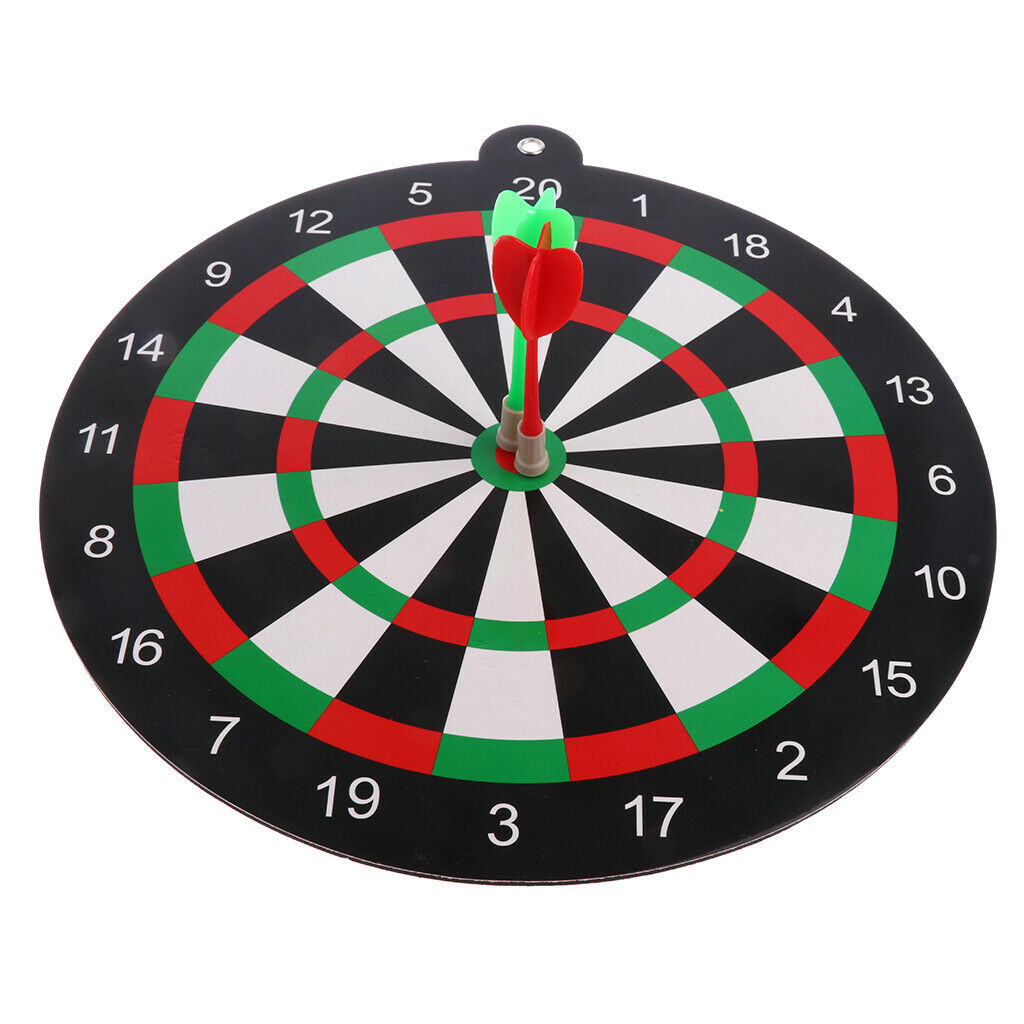 Children's magnetic dart game set with 9.45 inch dartboard and 2 light ones