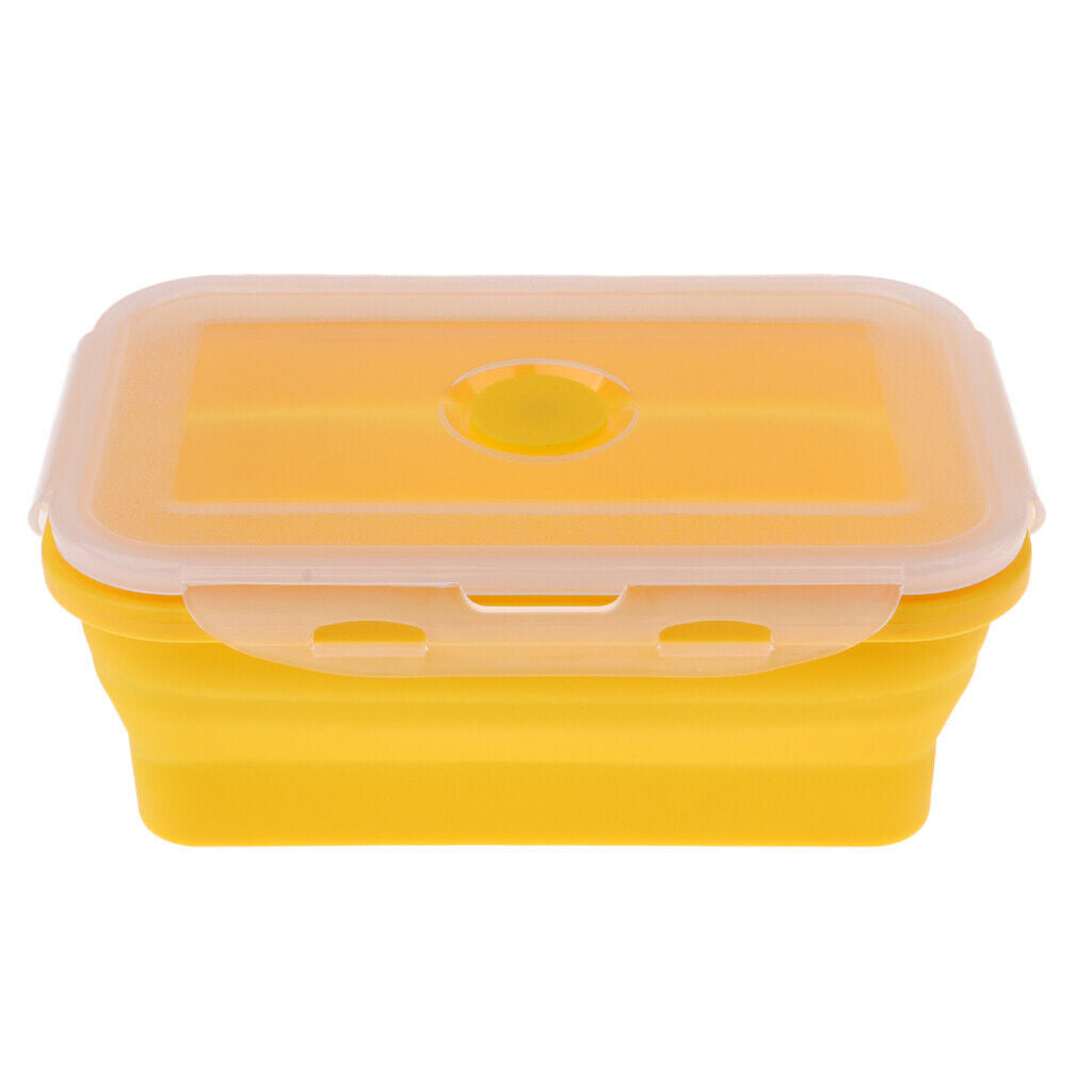 2 Pieces 1200ML Foldable Silicone Lunch Bento Box, Portable Food Storage Outdoor