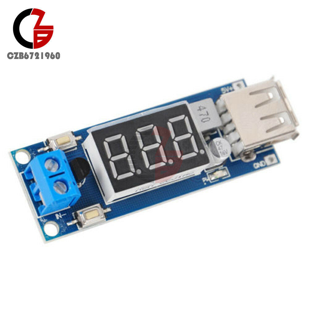 2PCS DC-DC 4.5-40V To 5V 2A USB Charger Step down Converter Voltmeter Module CZ